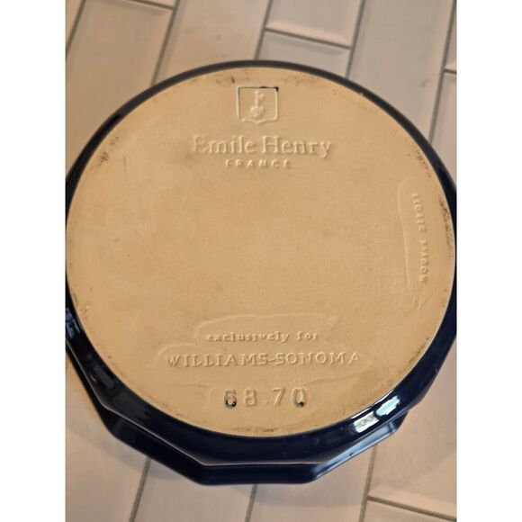 Emile Henry France Exclusively for Williams-Sonoma 68.70 Blue Souffle 1.5qt EUC - Picture 6 of 6
